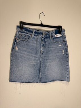 Old Navy Light Blue Denim Mini Skirt with Raw Hem